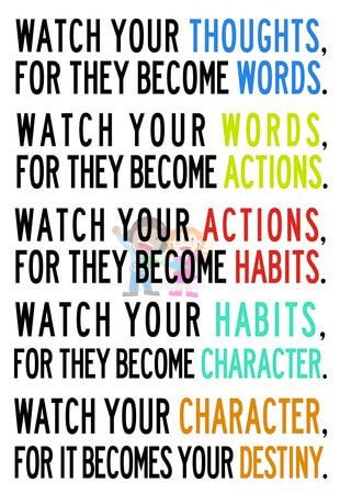 Watch your thoughts for they become your words ... habits